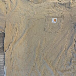 Carhartt Men's Beige Short Sleeve Pocket Tee
